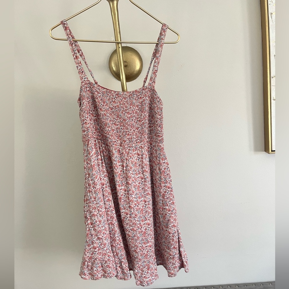 Abercrombie & Fitch Pink romantic Floral Cottagecore feminine boho mini Dress L
